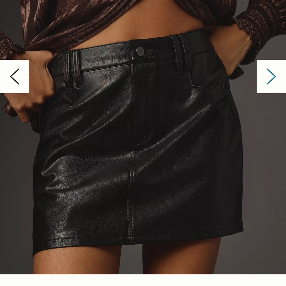 PAIGE Tarra Faux Leather Mini Skirt